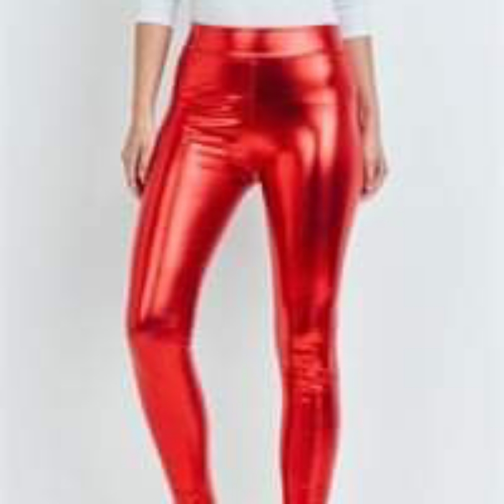 Red Latex Leggings